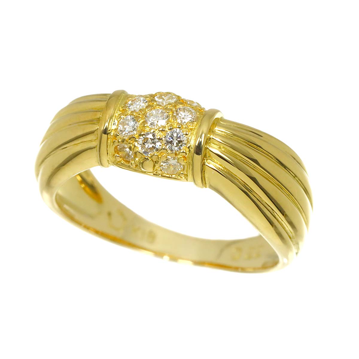 Diamond 0.22ct Ring 18K YG 750 size6(US)