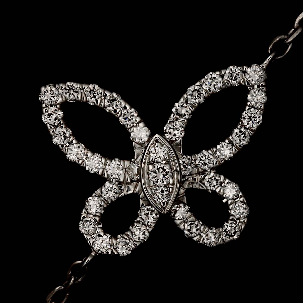 Mini Butterfly Diamond Bracelet 18K WG 750