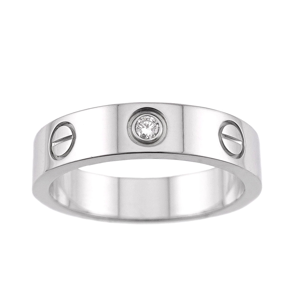 Mini Love Diamond Ring 18K White Gold 750 size47 4(US)