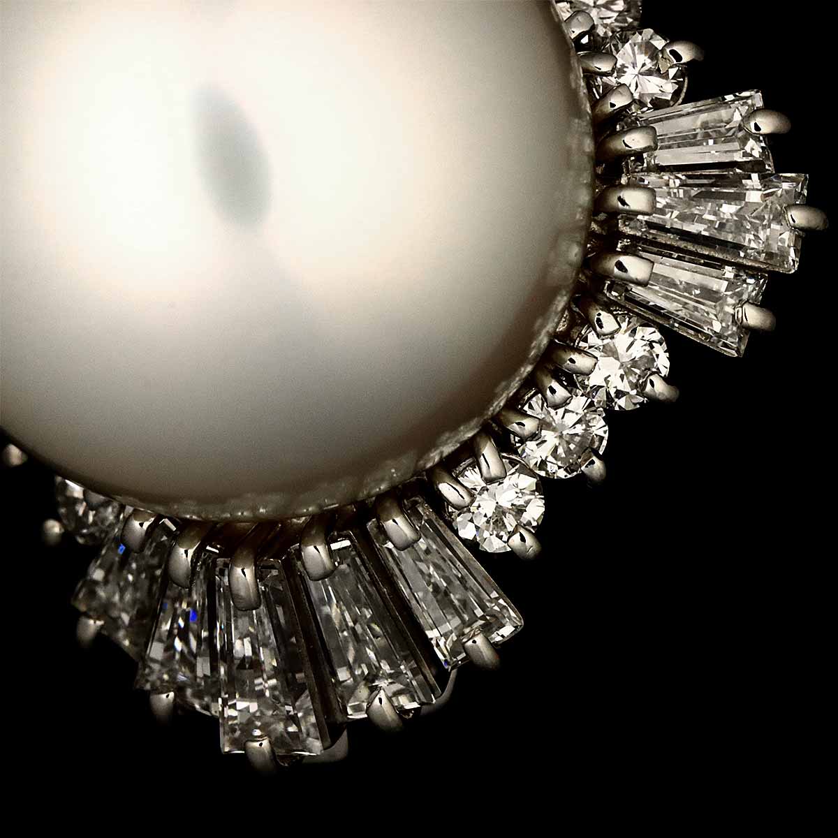 South Sea pearl 15.5mm Diamond 2.08ct Ring Pt size6.25-6.5(US)