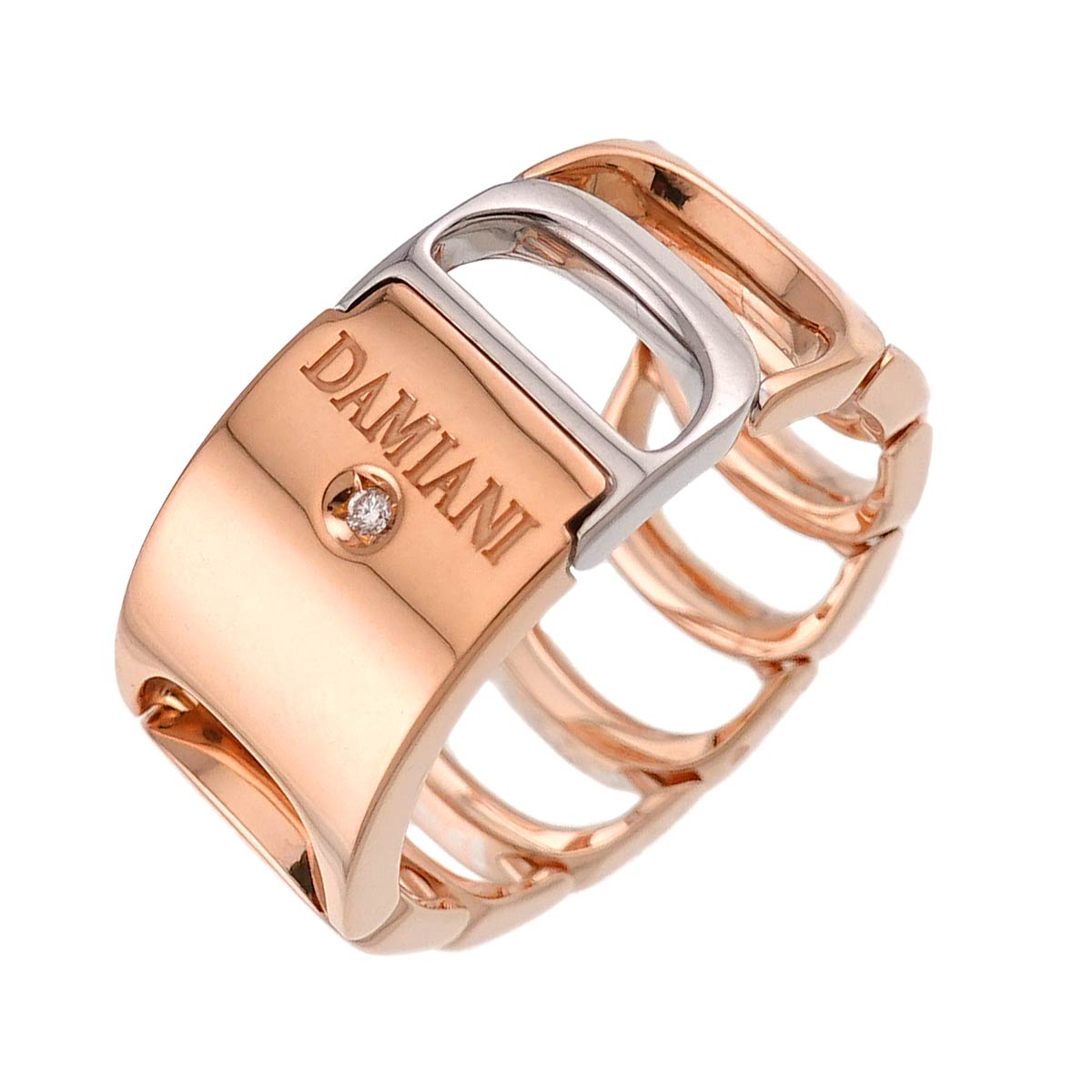 Damianissima Diamond Ring 18K PG WG 750 size7.75-8(US)