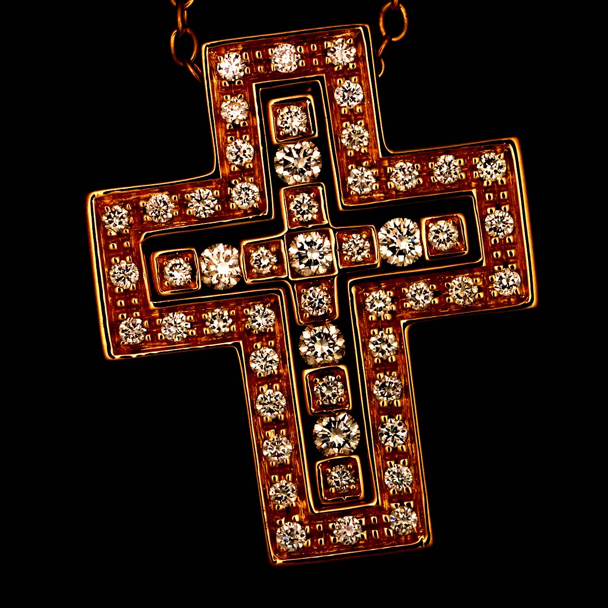 Belle Epoque XS Cross Diamond Necklace K18 PG 750