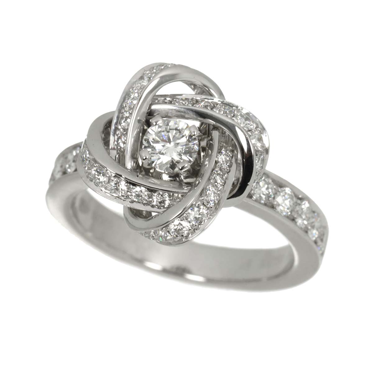Diamond Ring 18K WG 750 Size48 4.5(US)