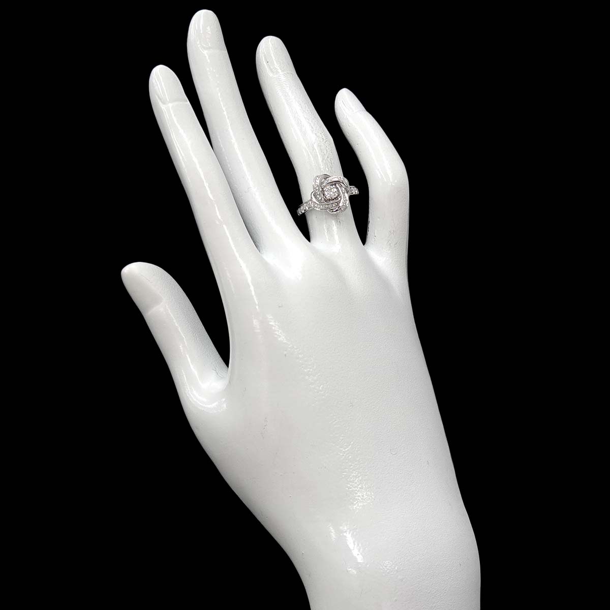 Diamond Ring 18K WG 750 Size48 4.5(US)