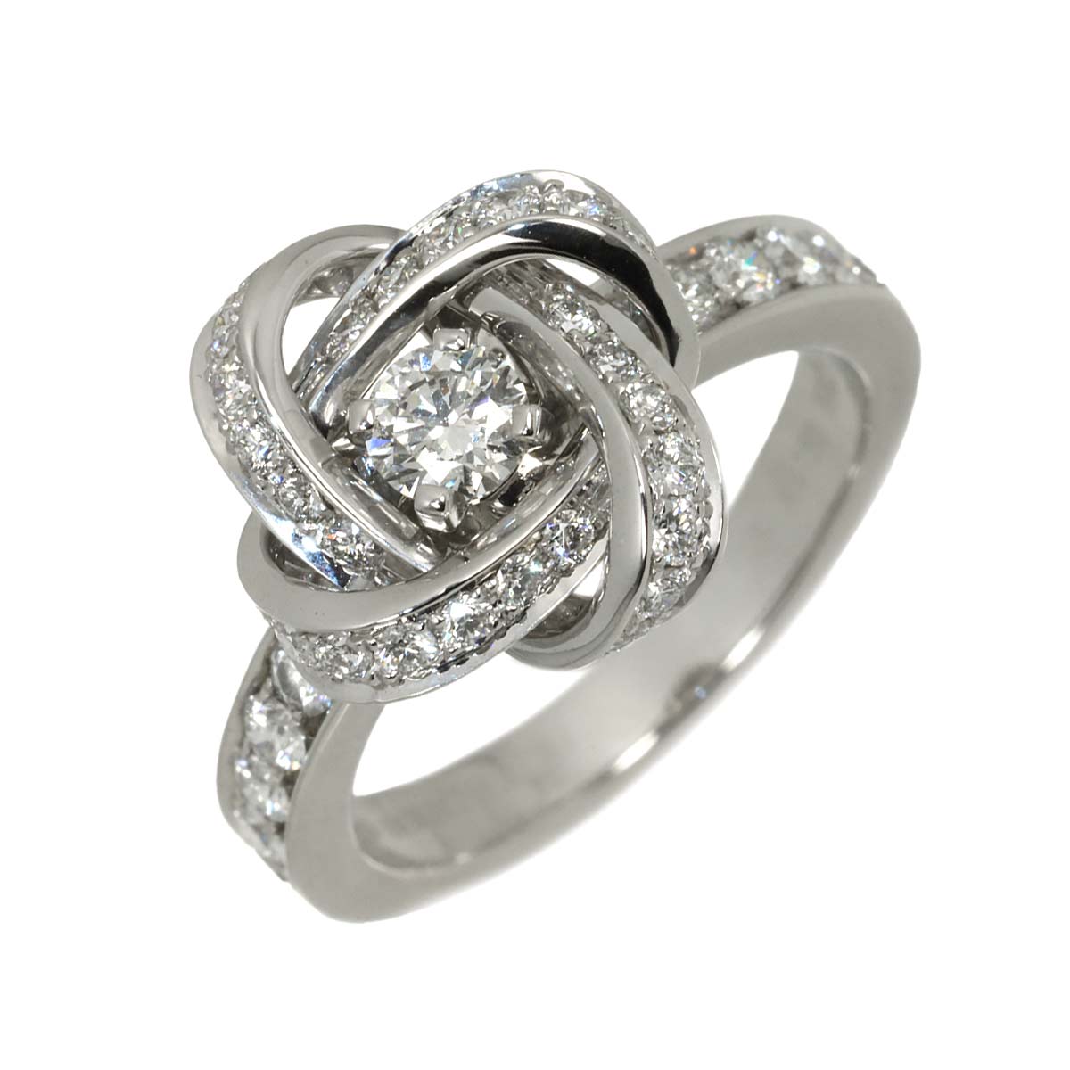 Diamond Ring 18K WG 750 Size48 4.5(US)