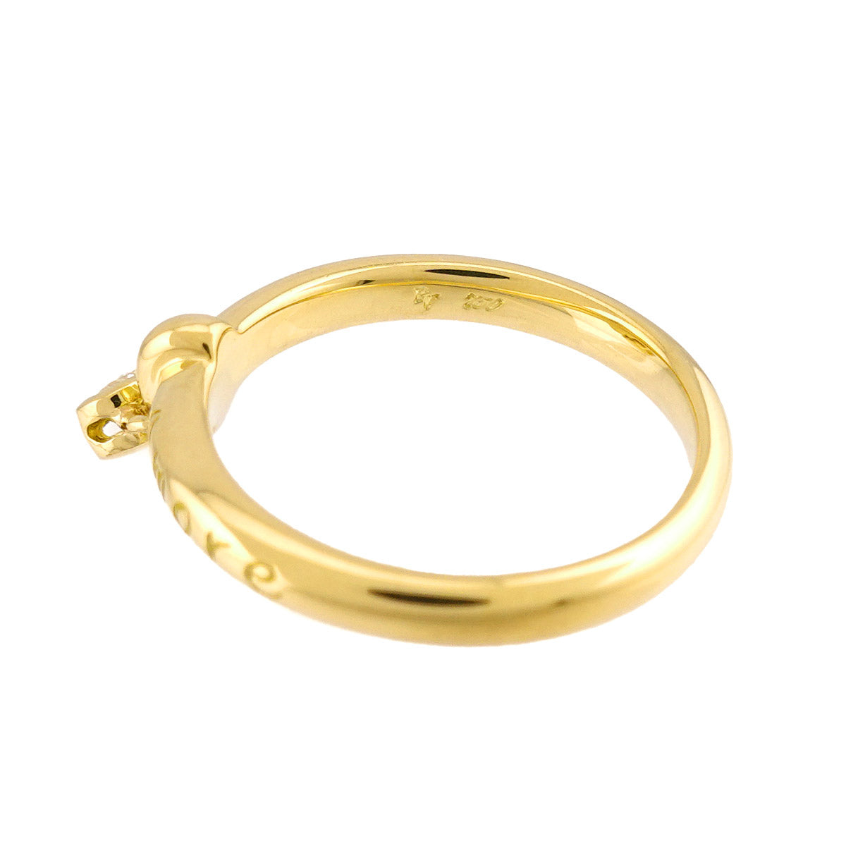 Diamond 0.15ct Ring 18K YG Yellow Gold 750 4.75-5(US)