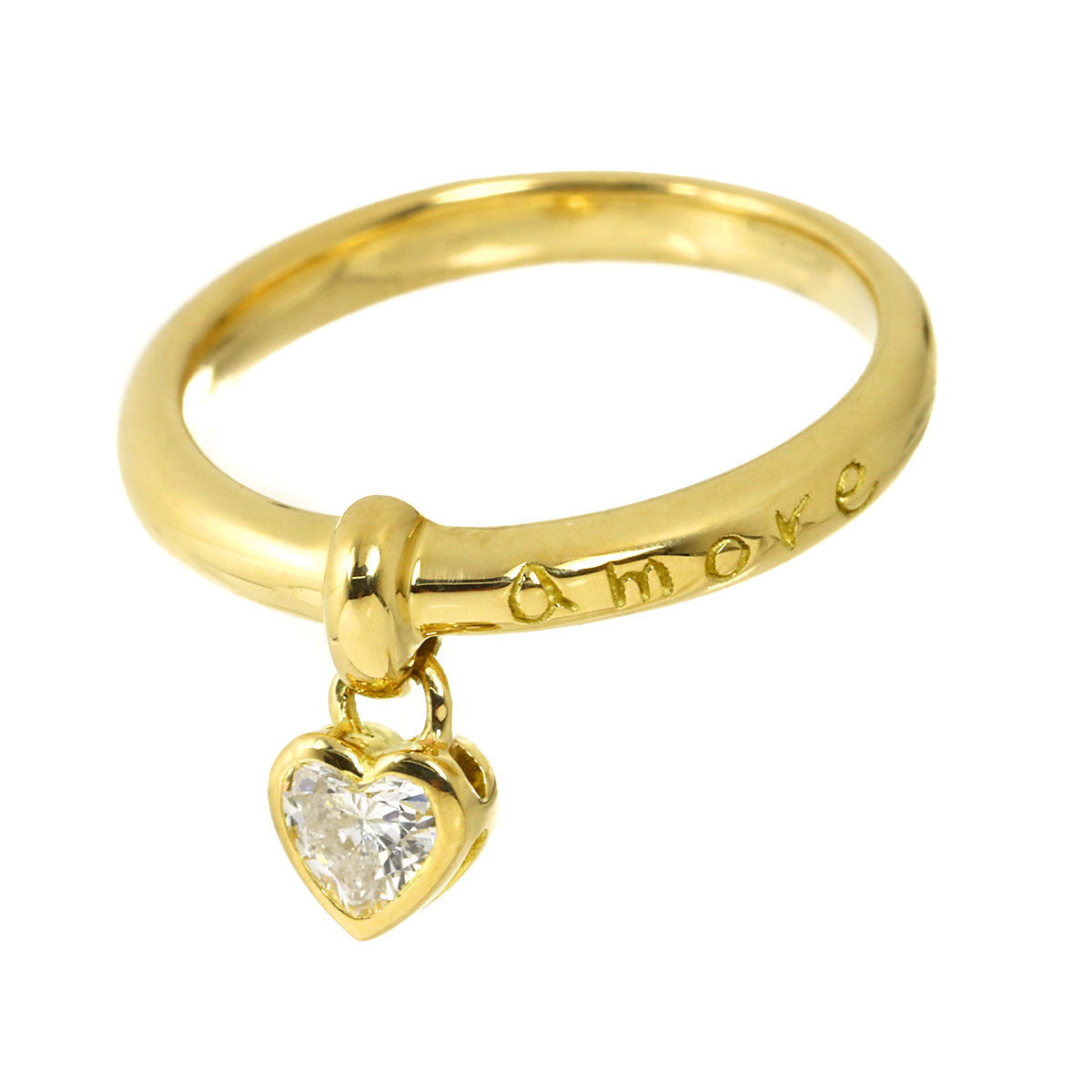 Diamond 0.15ct Ring 18K YG Yellow Gold 750 4.75-5(US)