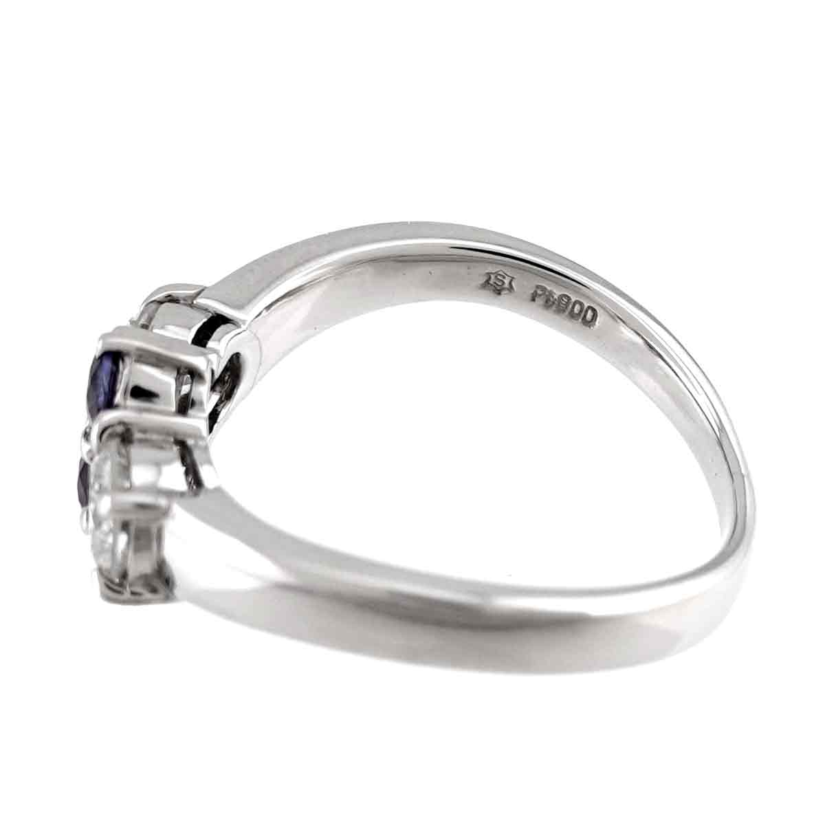Sapphire Diamond Ring Pt Size5.75-6(US)
