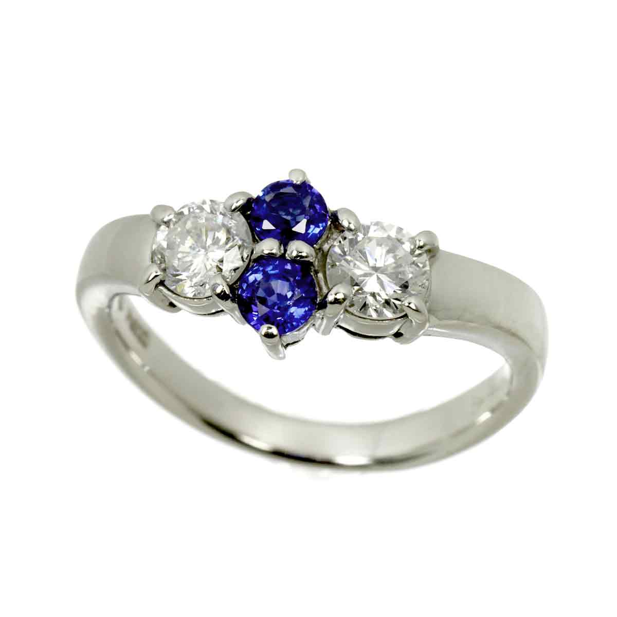 Sapphire Diamond Ring Pt Size5.75-6(US)