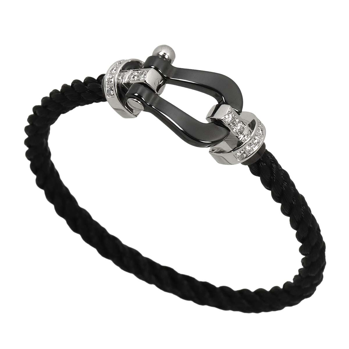 Force 10 LM Diamond Bracelet Ceramic 18K WG 750 Steel size16