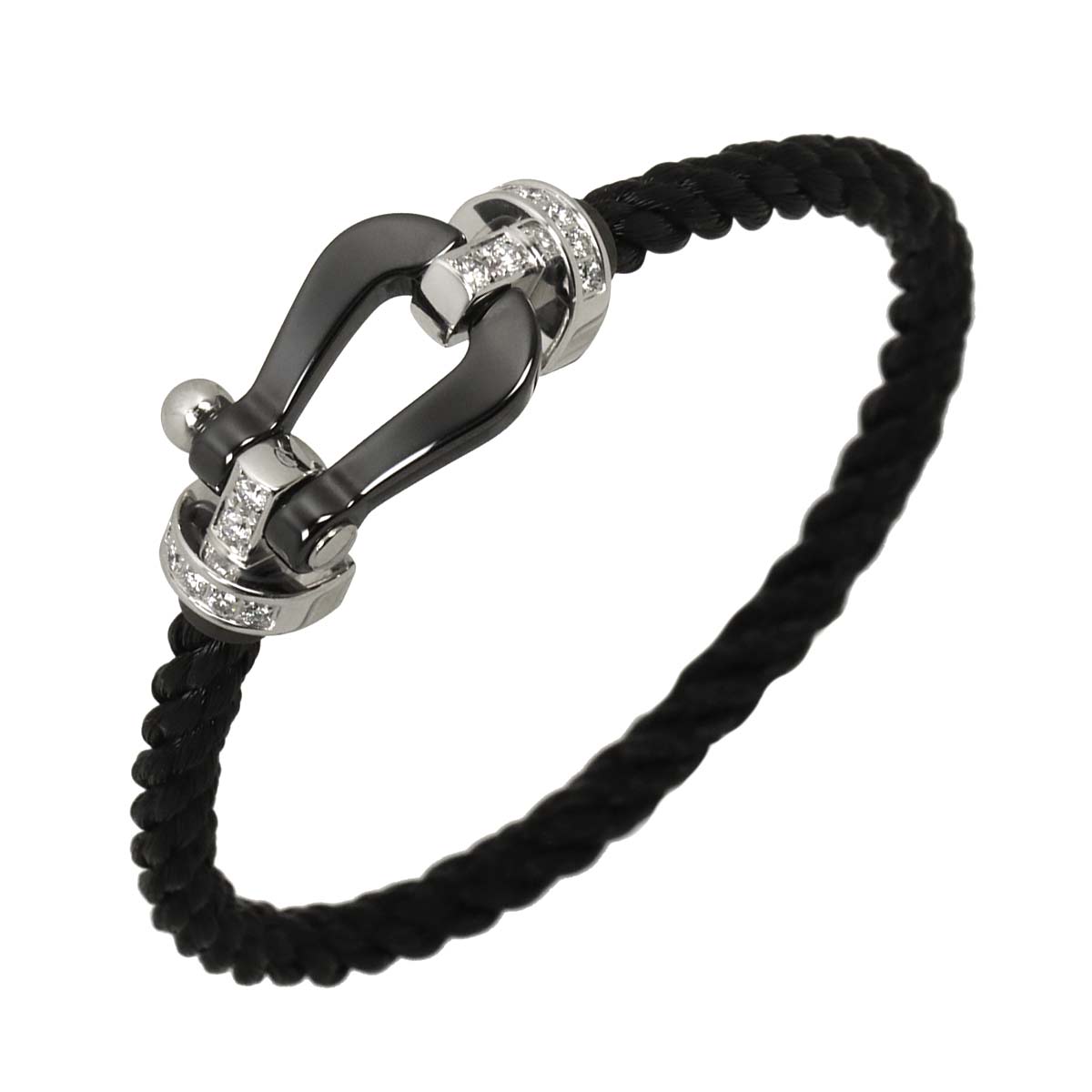 Force 10 LM Diamond Bracelet Ceramic 18K WG 750 Steel size16