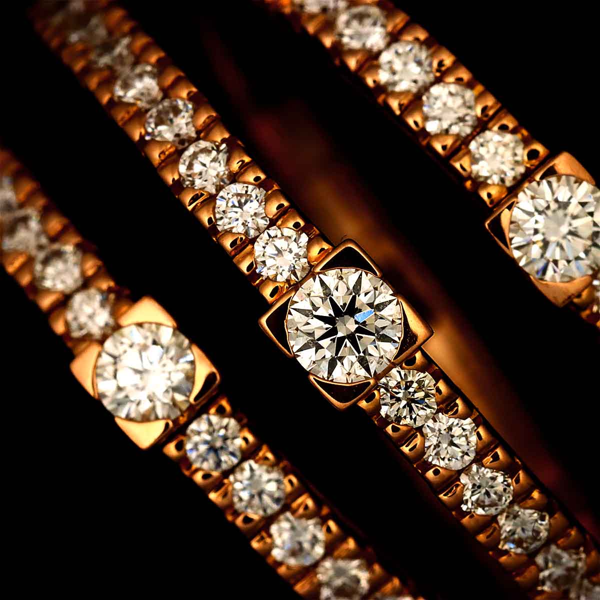 notte di san lorenzo Diamond Ring 18K PG 750 size7.25(US)