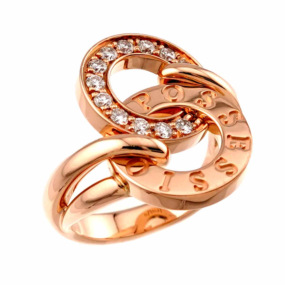 Possession Diamond Ring 18K Pink Gold 750 Size48 4-4.5(US)
