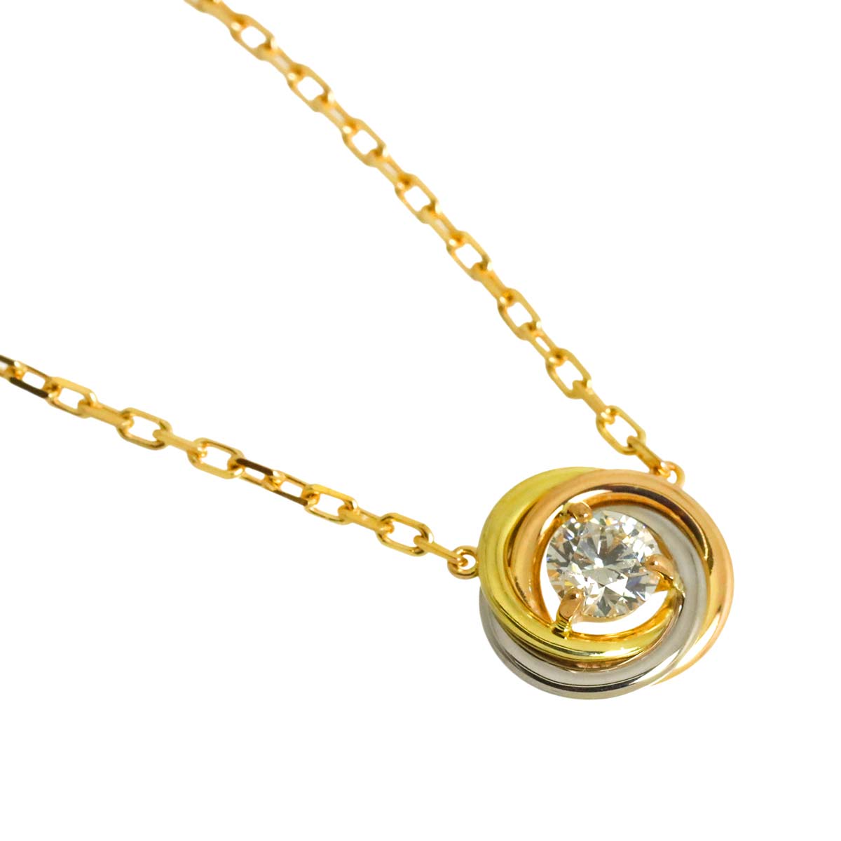 Trinity Diamond Necklace 18K YG WG PG 750