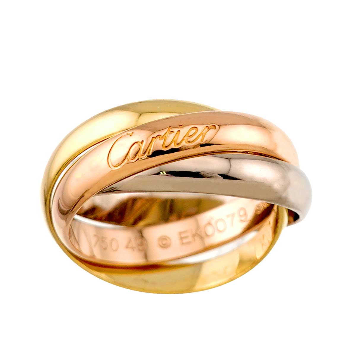 Trinity Ring 18K YG WG PG 750 Size49 4.75-5(US)