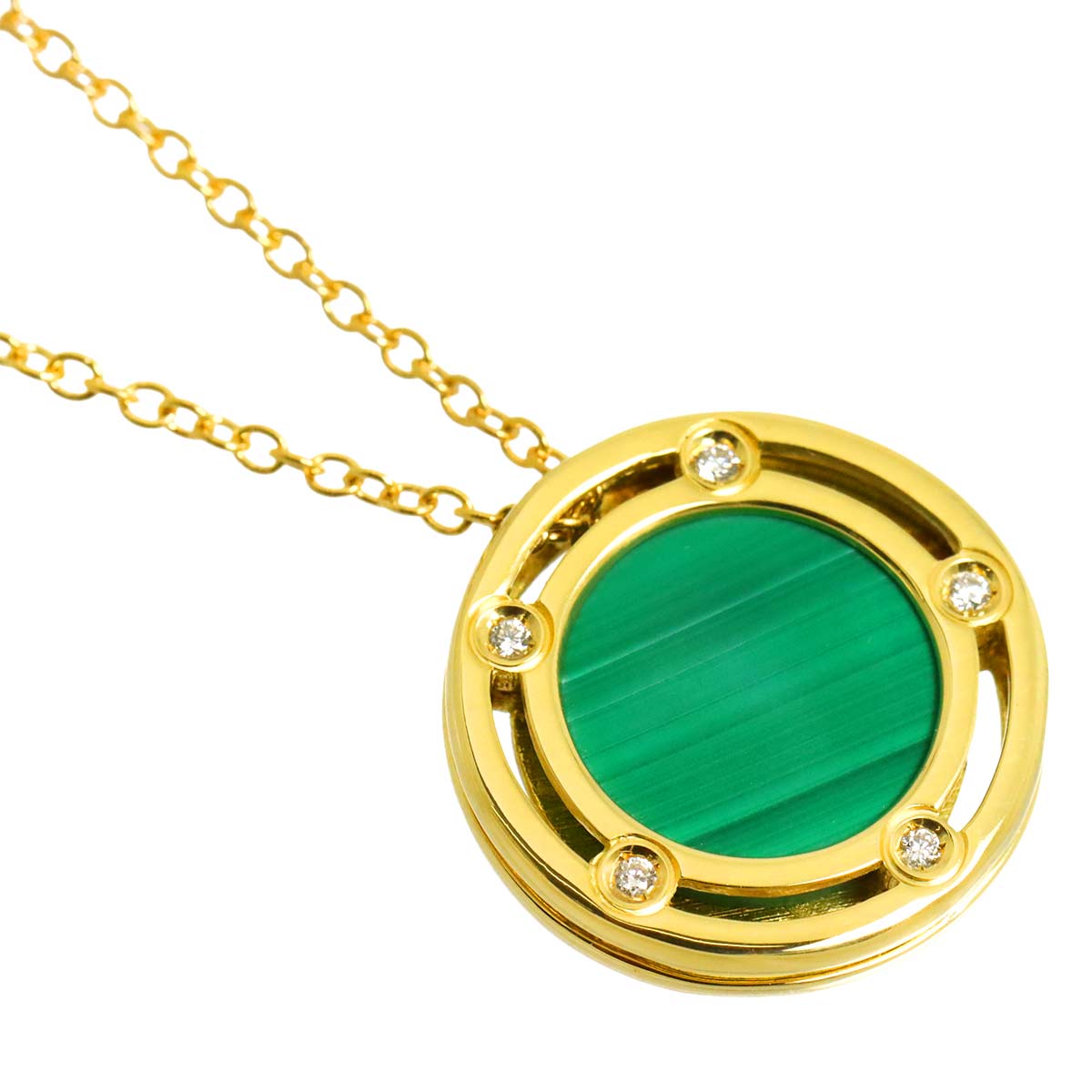 D-SIDE Malachite Diamond Necklace 18K YG 750