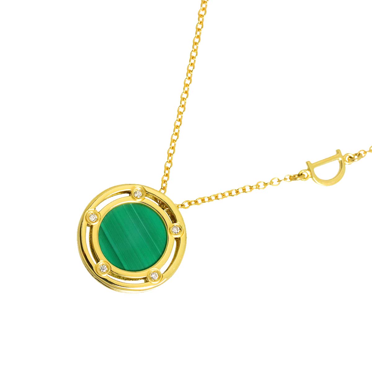 D-SIDE Malachite Diamond Necklace 18K YG 750