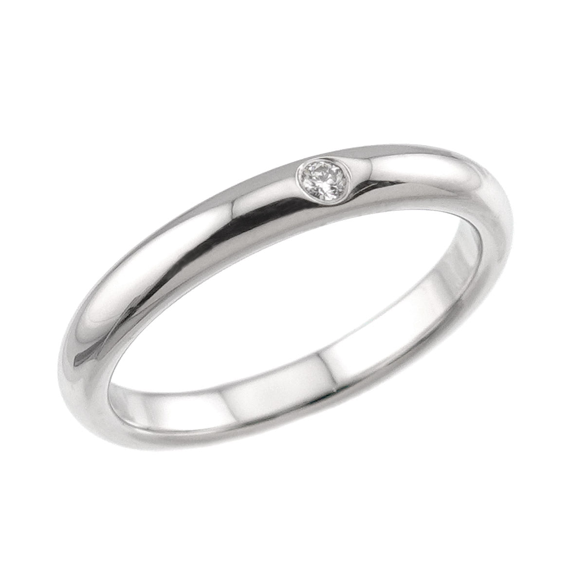 Stacking Band Ring Diamond 1P Pt Size5.75-6(US)
