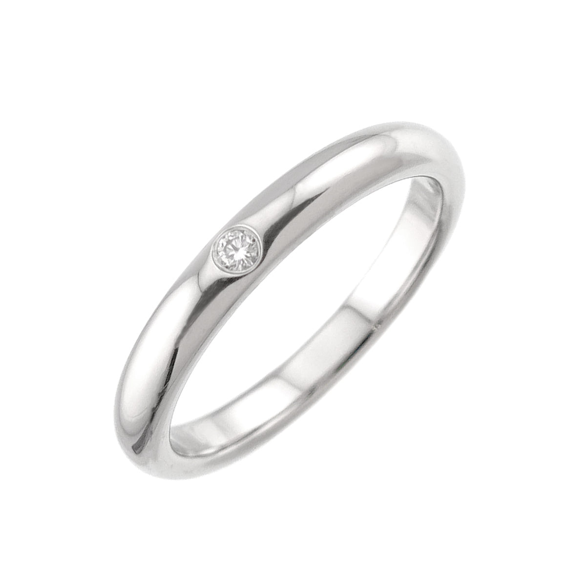 Stacking Band Ring Diamond 1P Pt Size5.75-6(US)