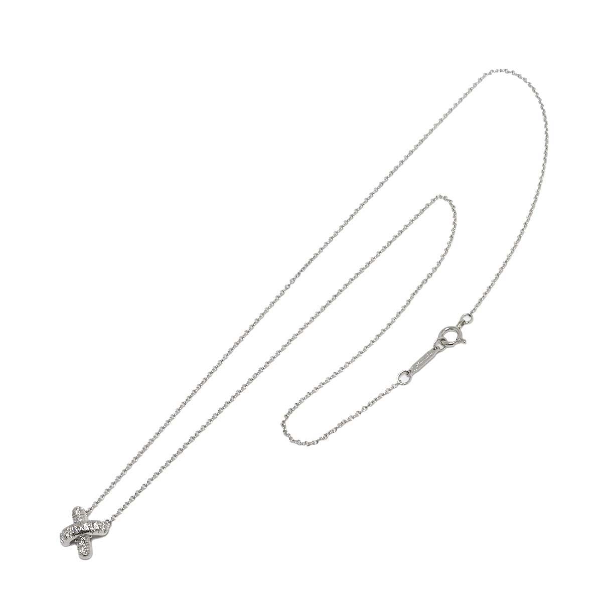 Cross stitch Diamond Necklace Platinum