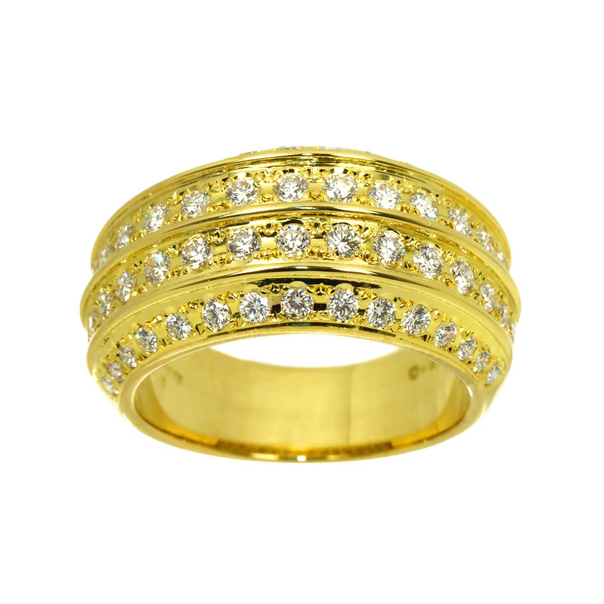 Diamond 0.91ct Ring 18K YG 750 Size6-6.25(US)