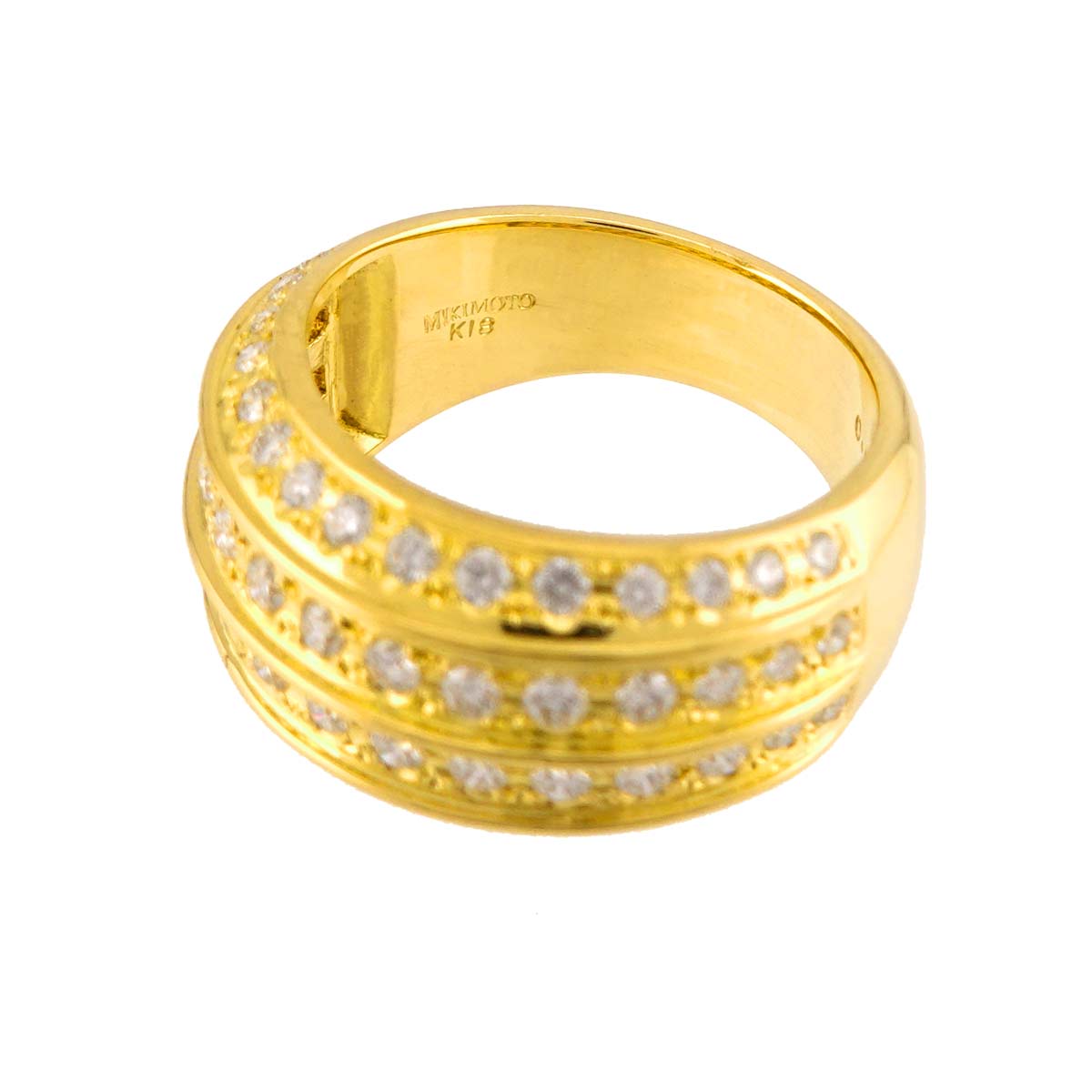 Diamond 0.91ct Ring 18K YG 750 Size6-6.25(US)