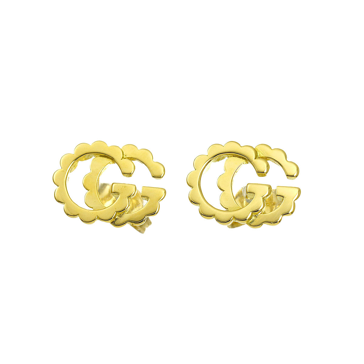 Logo Earrings Pierced 18K Yellow Gold 750