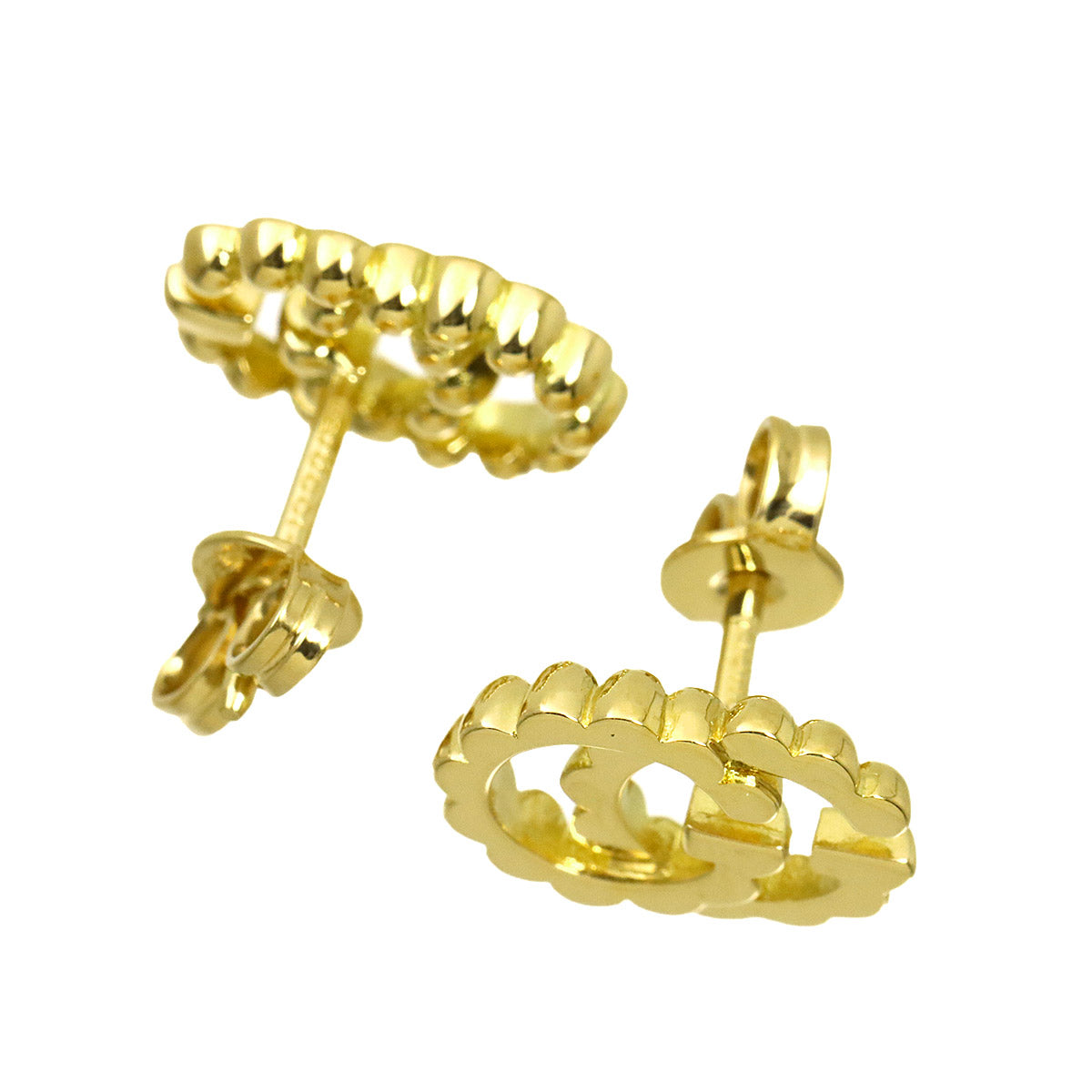 Logo Earrings Pierced 18K Yellow Gold 750