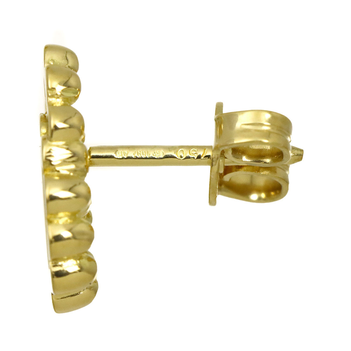 Logo Earrings Pierced 18K Yellow Gold 750