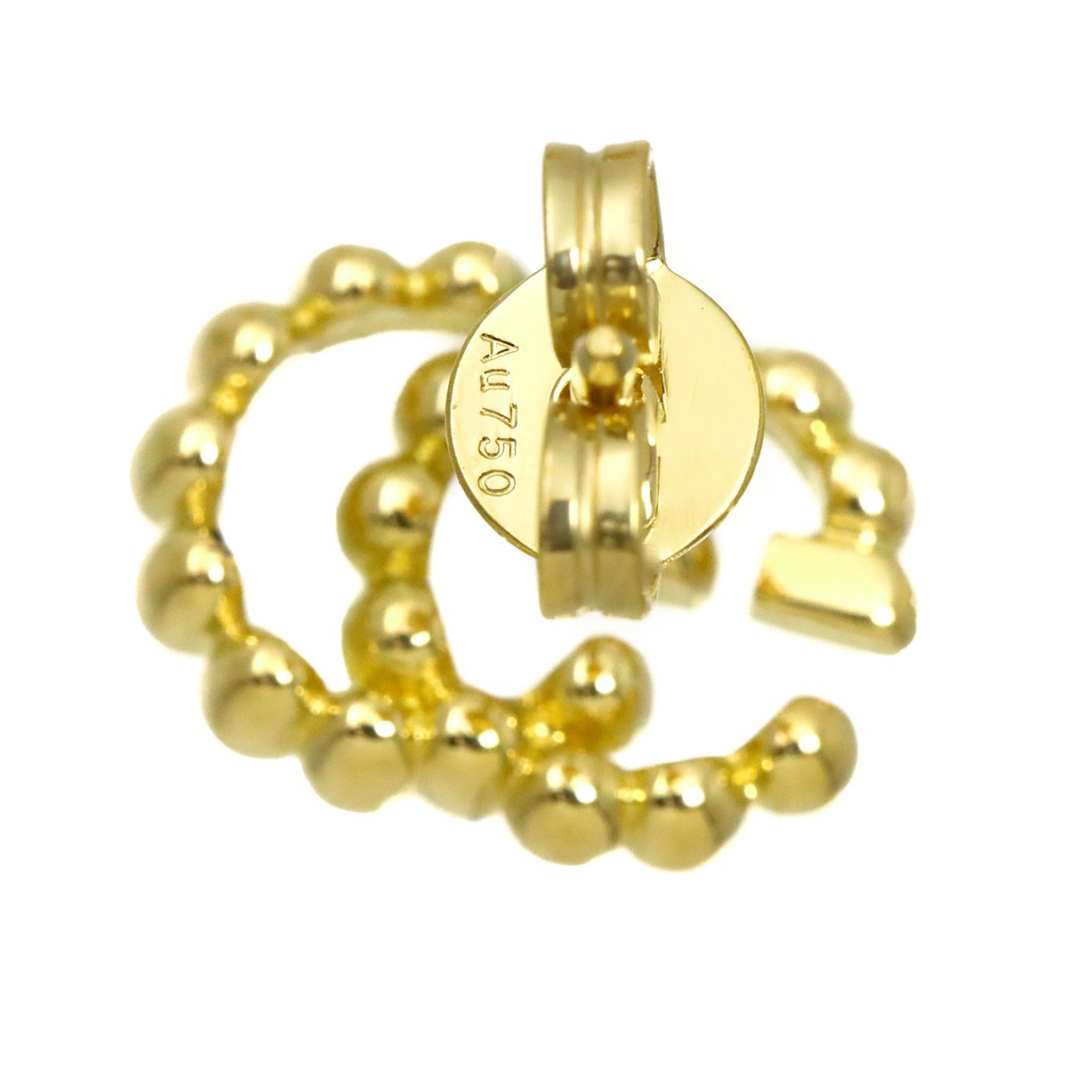Logo Earrings Pierced 18K Yellow Gold 750