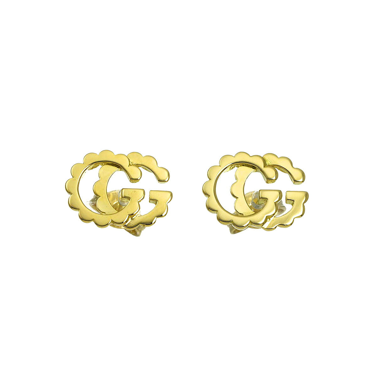 Logo Earrings Pierced 18K Yellow Gold 750