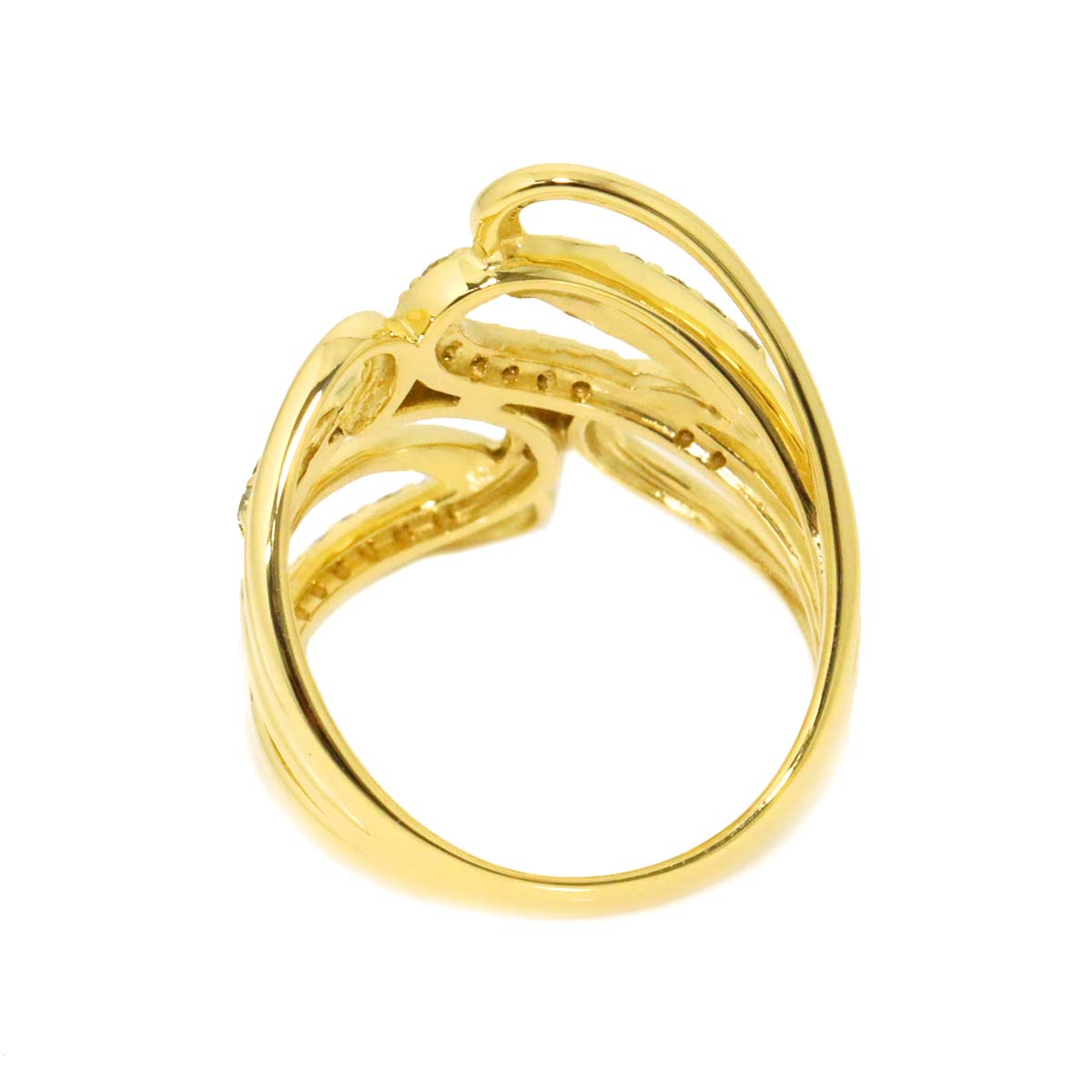 Diamond 0.52ct Ring 18K YG Yellow Gold 750 Size7.5(US)