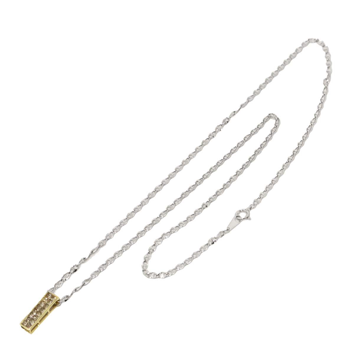 Diamond 0.40ct Necklace 18K WG YG White Yellow Gold 750