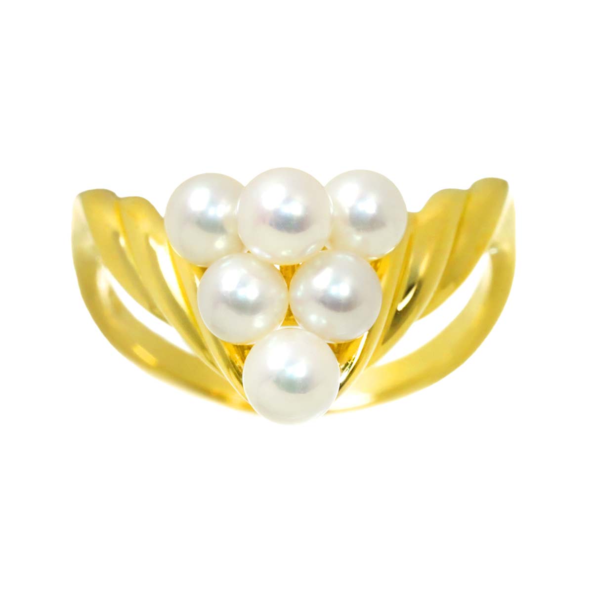 Baby Pearl 4.0-3.7mm Ring 18K YG 750 5.5-5.75(US)