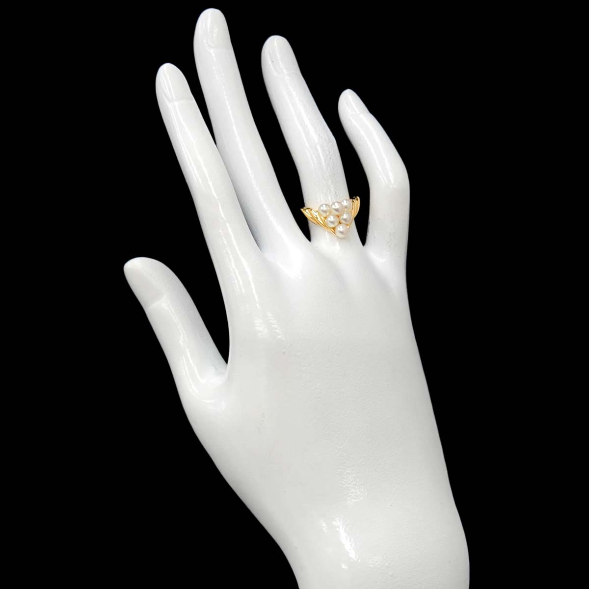 Baby Pearl 4.0-3.7mm Ring 18K YG 750 5.5-5.75(US)
