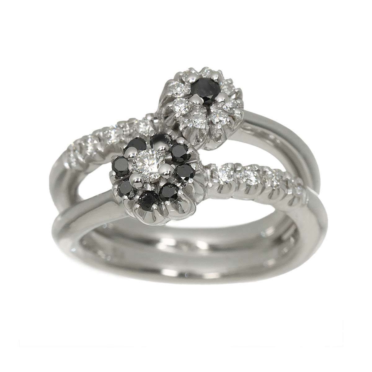 Diamond 0.21ct/0.14ct Ring 18K WG 750 Size3.25(US)