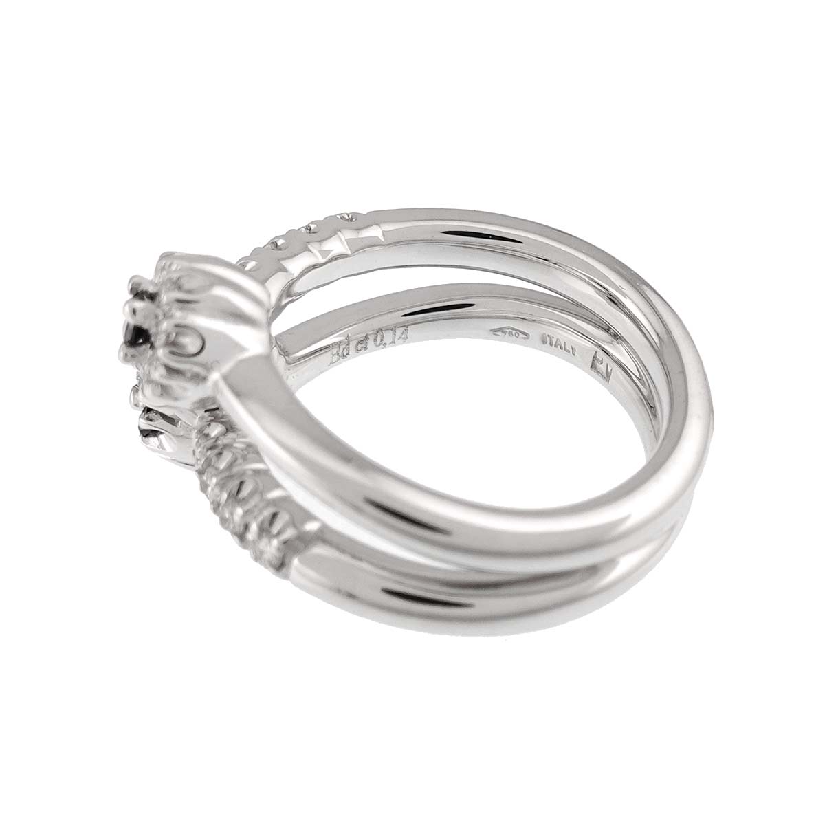 Diamond 0.21ct/0.14ct Ring 18K WG 750 Size3.25(US)