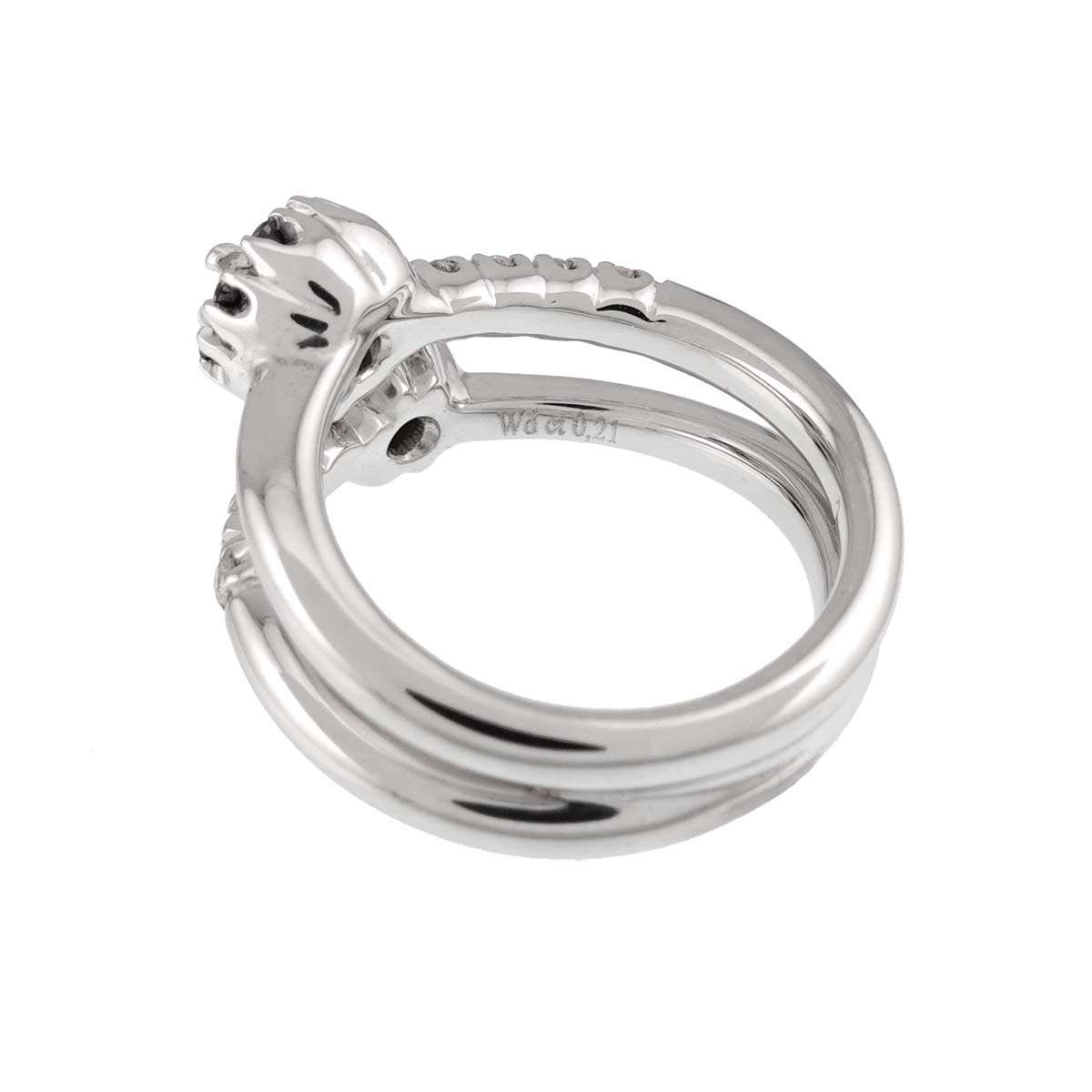 Diamond 0.21ct/0.14ct Ring 18K WG 750 Size3.25(US)