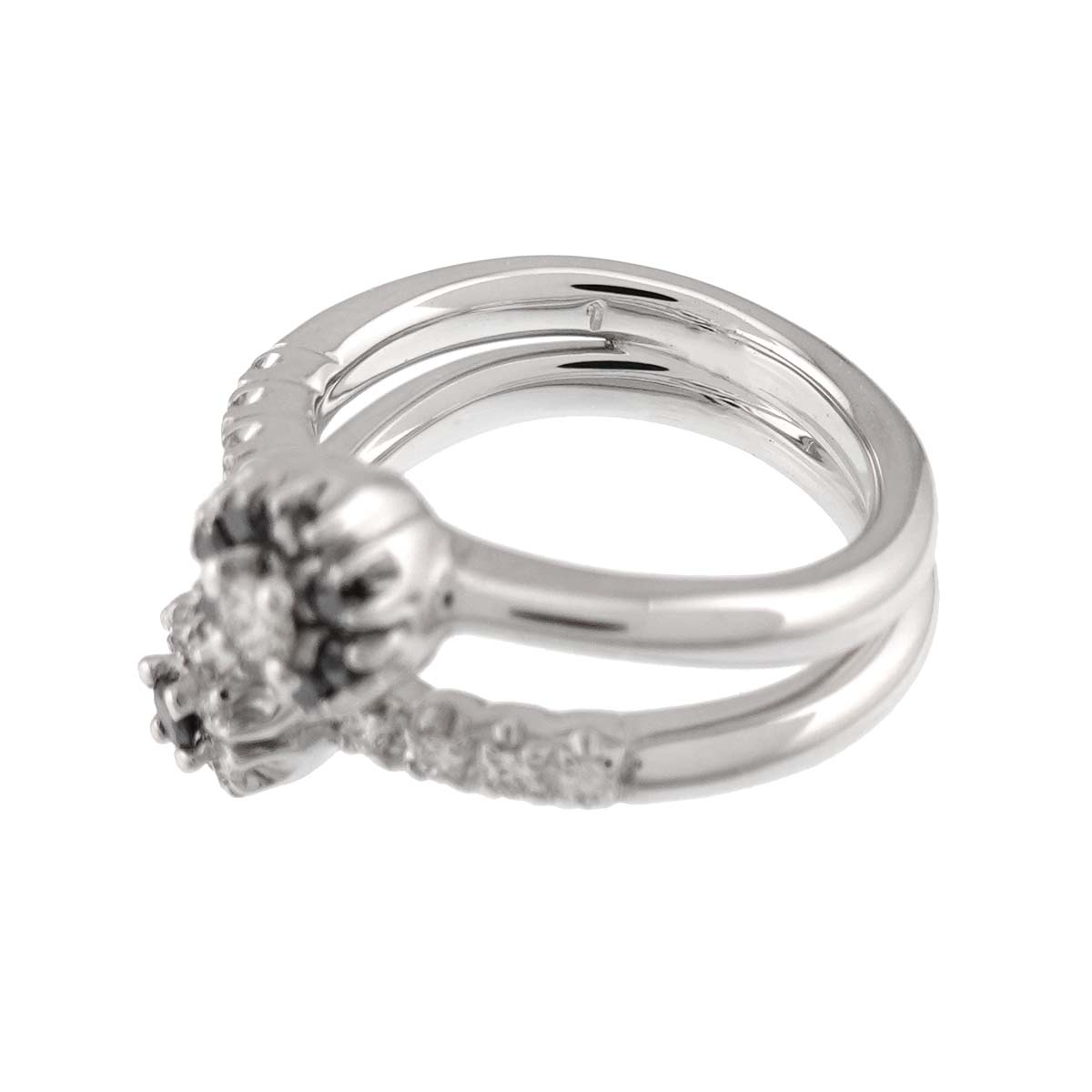 Diamond 0.21ct/0.14ct Ring 18K WG 750 Size3.25(US)