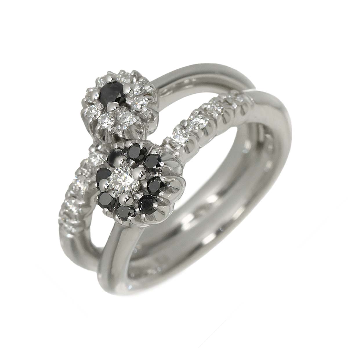 Diamond 0.21ct/0.14ct Ring 18K WG 750 Size3.25(US)