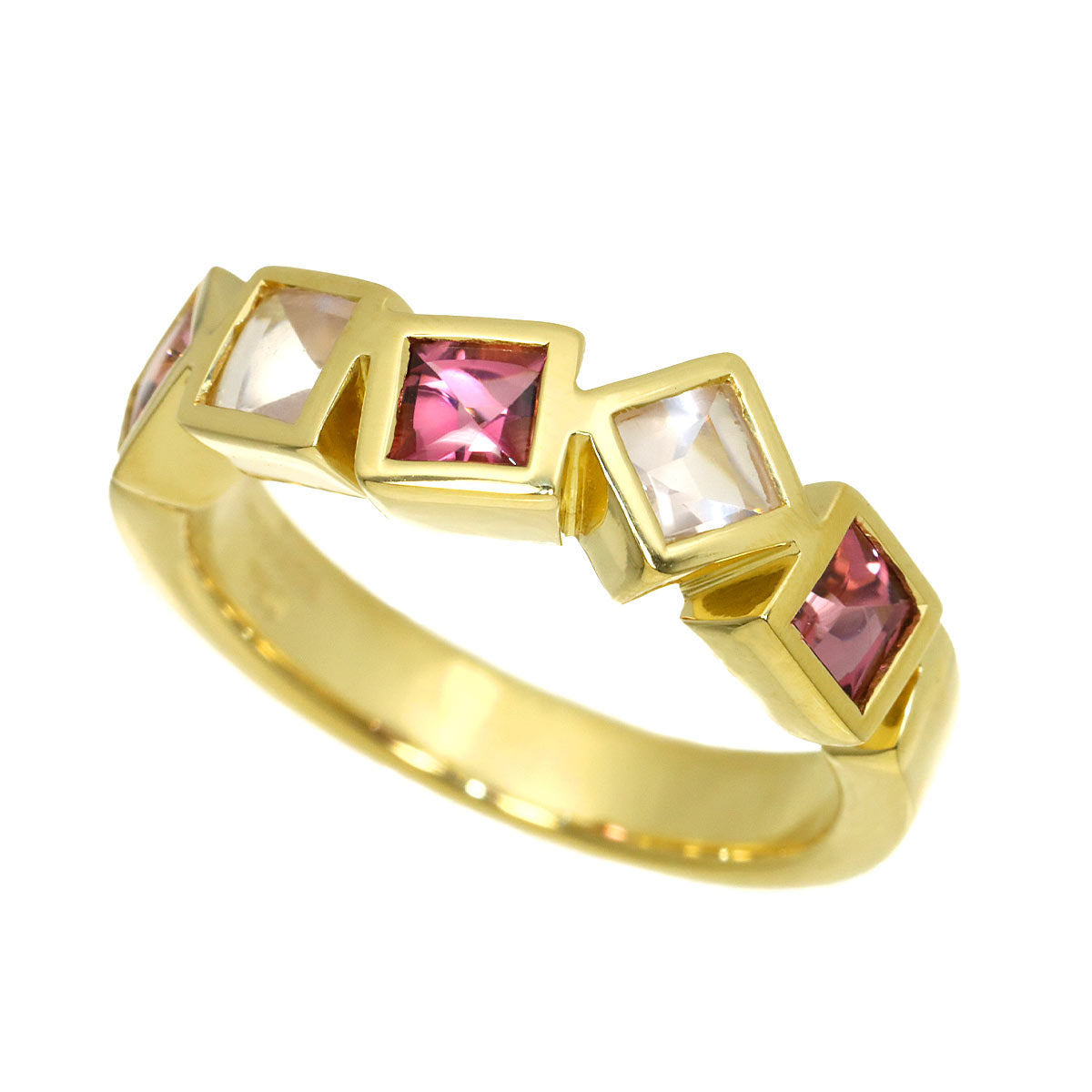 Tourmaline Quartz Ring 18K PG 750 Size6(US)