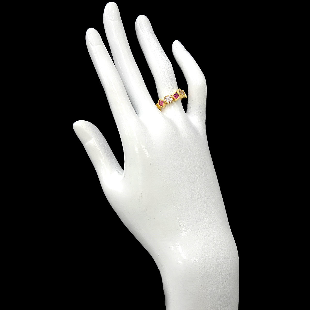 Tourmaline Quartz Ring 18K PG 750 Size6(US)