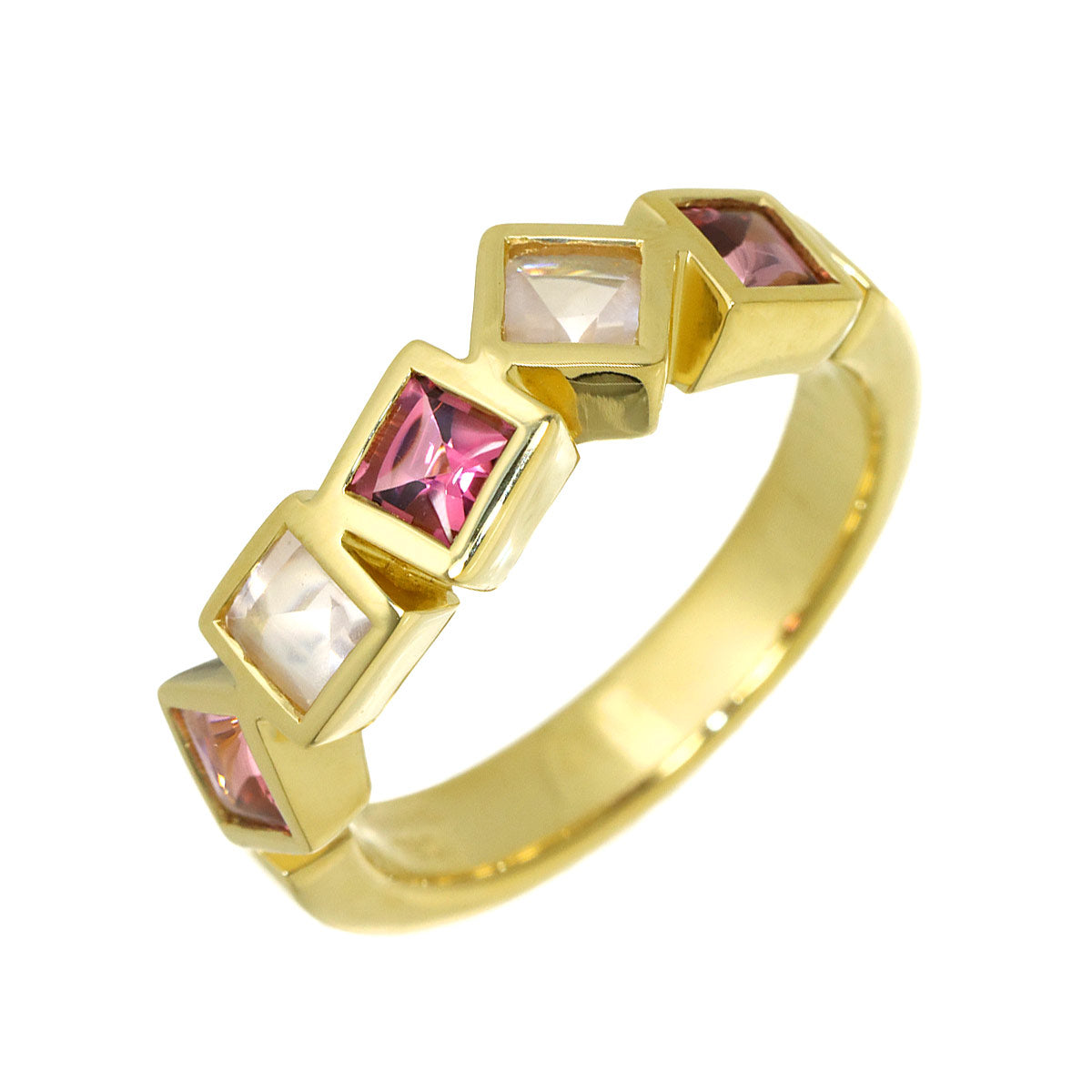 Tourmaline Quartz Ring 18K PG 750 Size6(US)