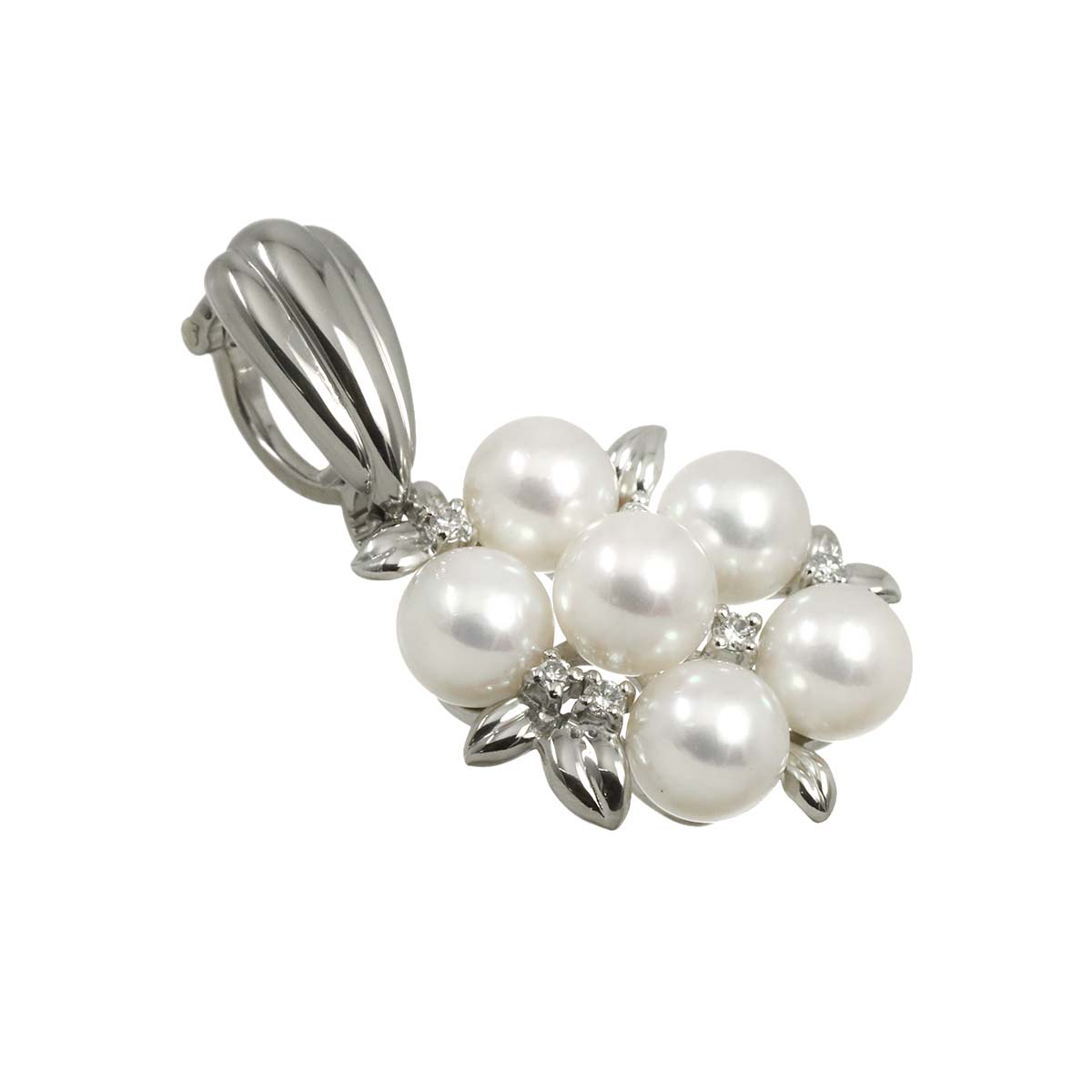 Akoya Pearl 6.4-6.2mm Diamond 0.08ct Pendant Top Pt