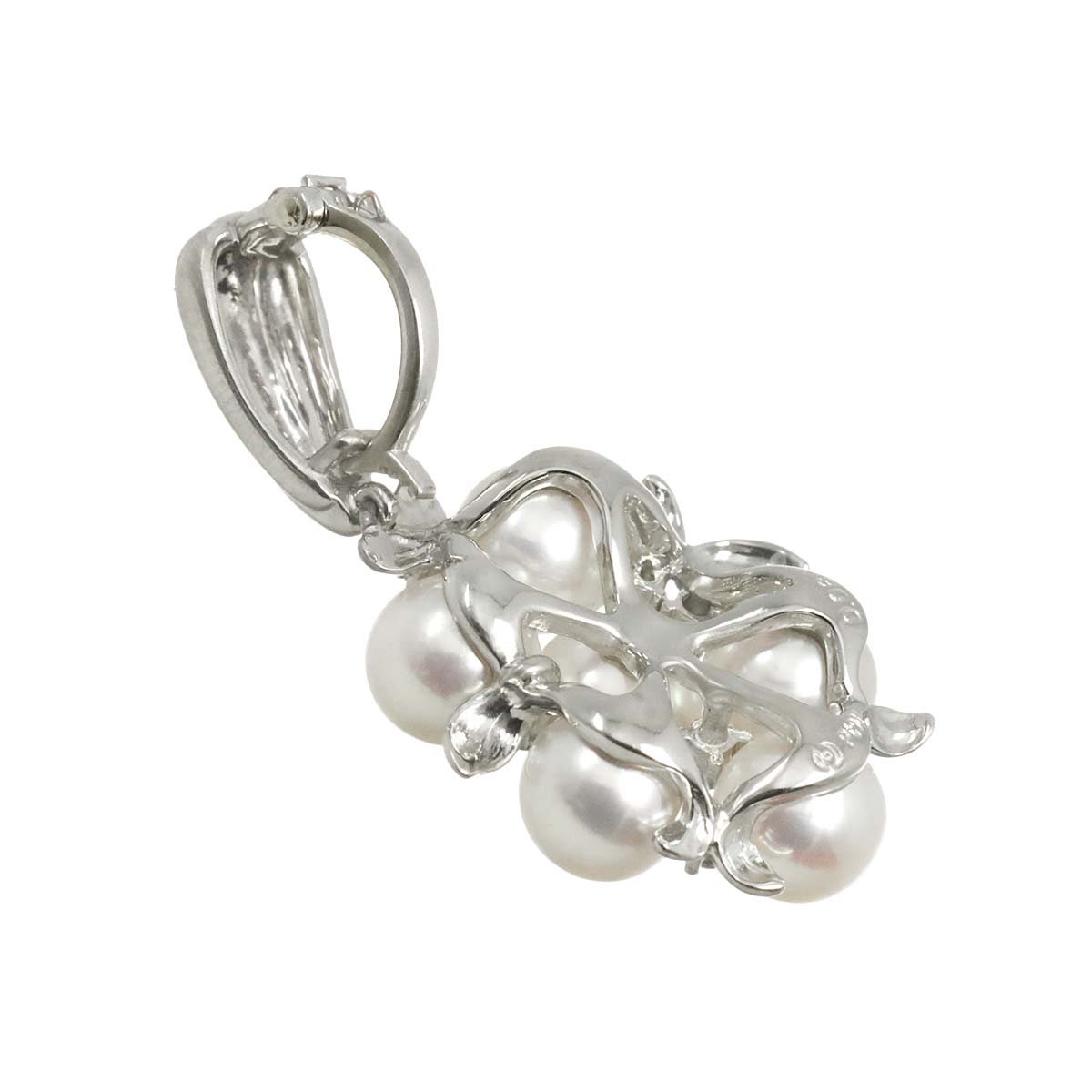 Akoya Pearl 6.4-6.2mm Diamond 0.08ct Pendant Top Pt