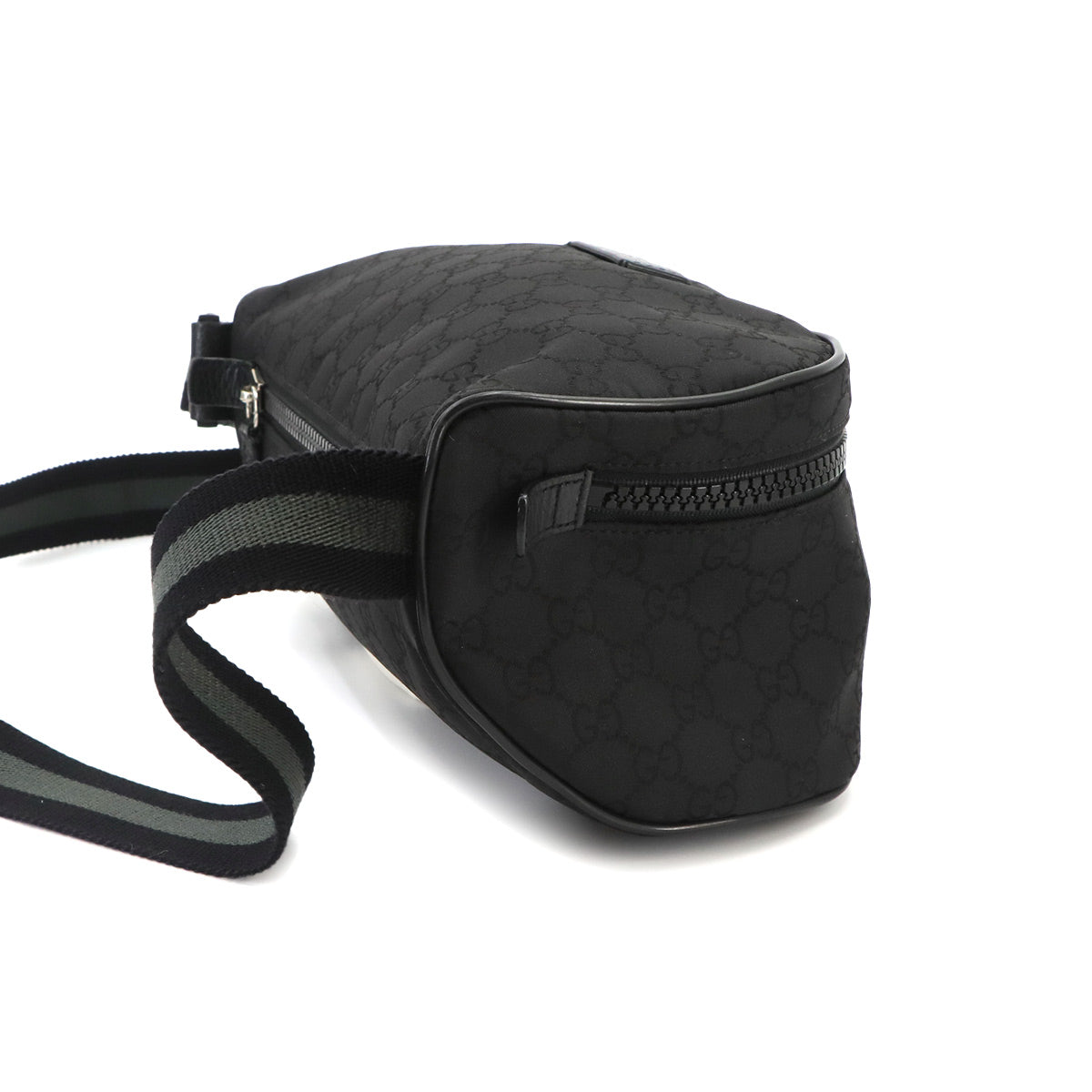 Crossbody Waist Bag GG Nylon Leather Black 449182 Purse