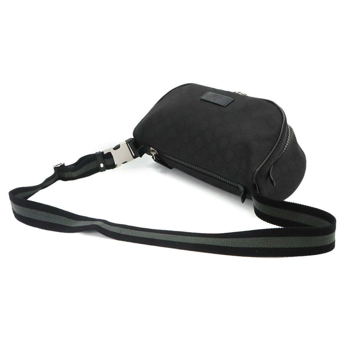 Crossbody Waist Bag GG Nylon Leather Black 449182 Purse