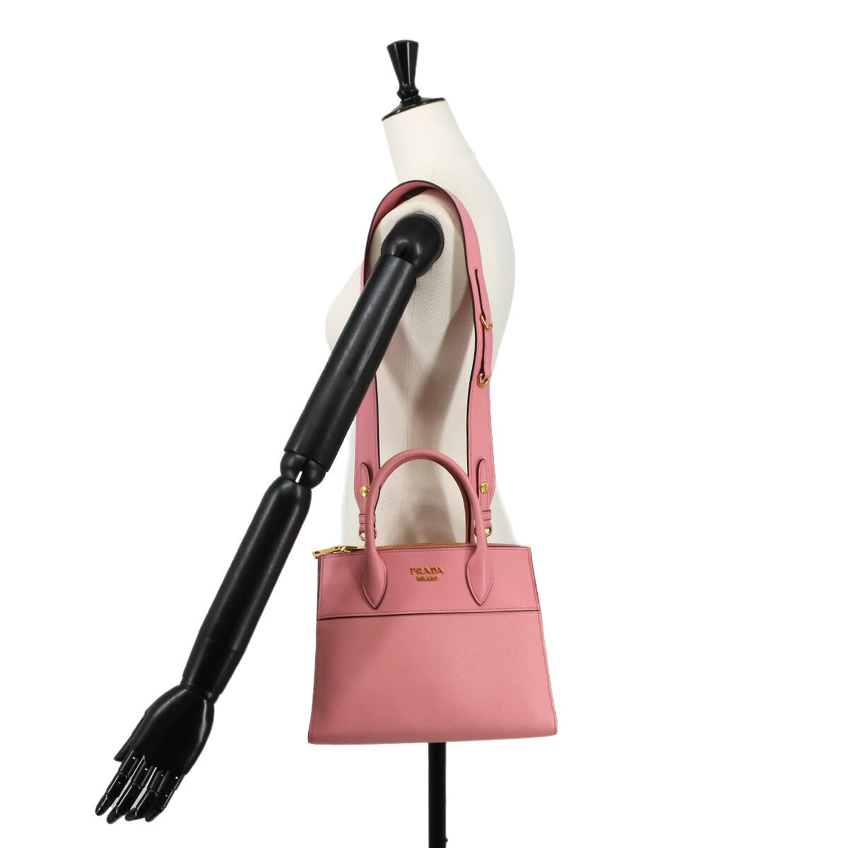 2way Hand Shoulder Bag Saffiano Leather Pink 1BA103