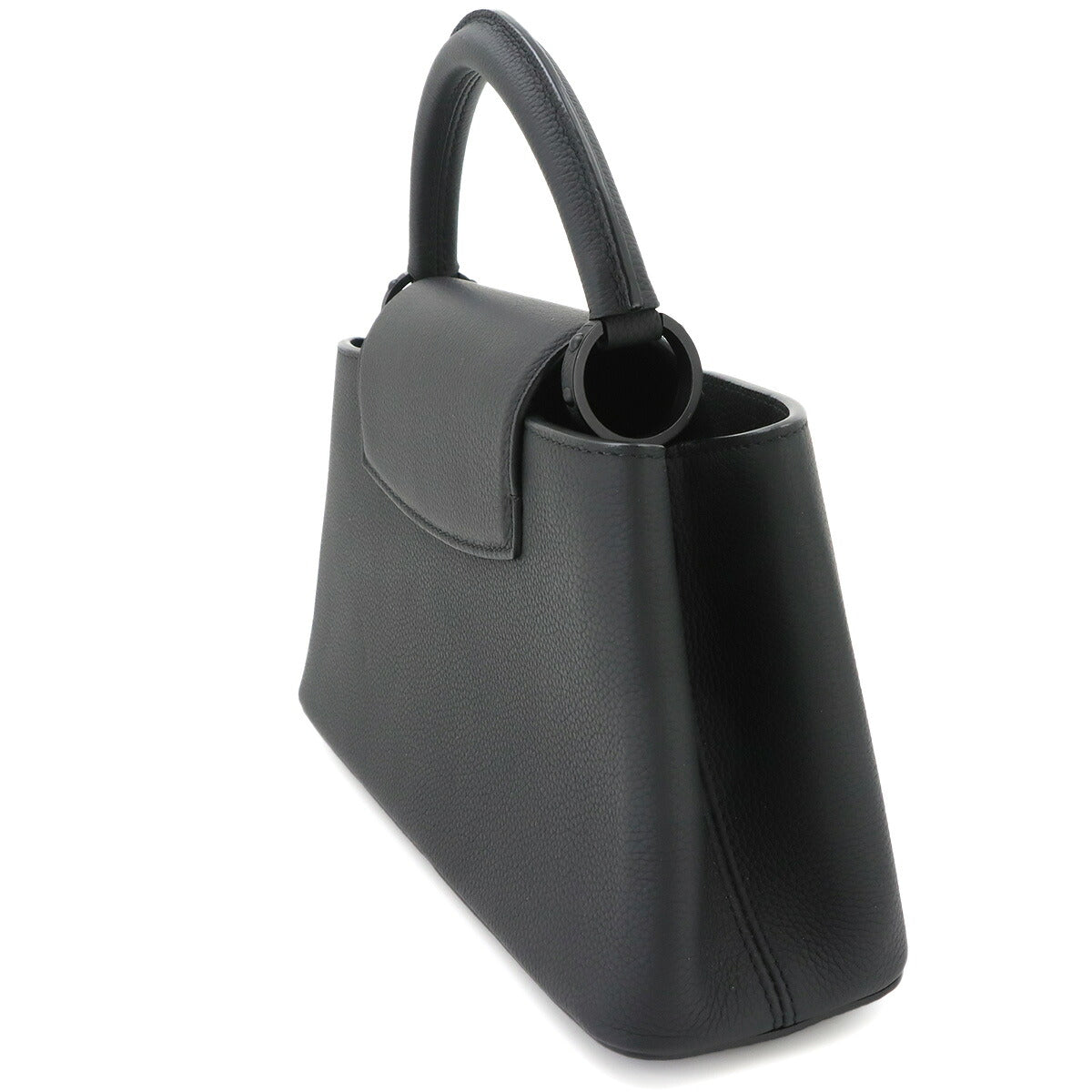 Capucines EW MM Hand Shoulder Bag Taurillon Leather Black