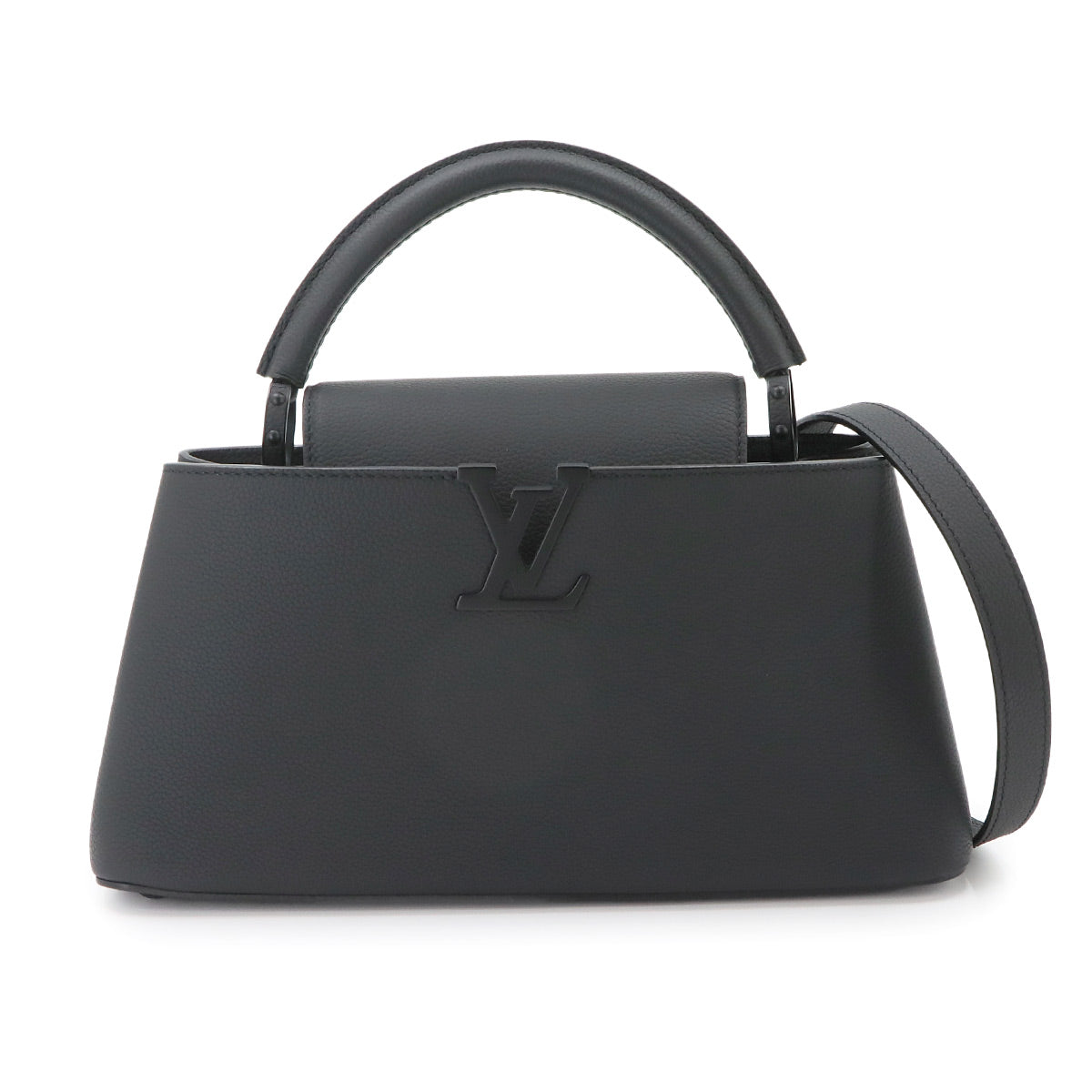 Capucines EW MM Hand Shoulder Bag Taurillon Leather Black